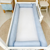 Kit Rolinho Mini Cama 4 Peças Linho Azul (Colchão 1,50 x 0,70)