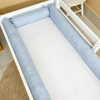 Kit Rolinho Mini Cama 4 Peças Linho Azul (Colchão 1,50 x 0,70)