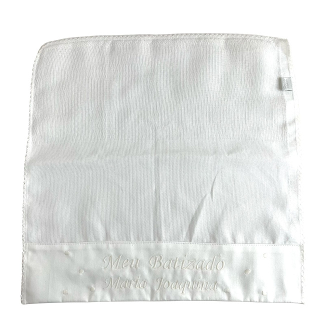 Kit Toalhinha 3 Peças Meu Batizado Personalizada Branco / Off