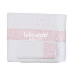 Lençol para Berço 3 peças Lolli Vira Bless Rosa