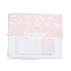 Lençol para Berço 3 peças Lolli Vira Cisne Rosa
