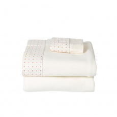 Lençol para Berço 3 Peças Malha Penteada Fio 30 Cordão Amor Rosa