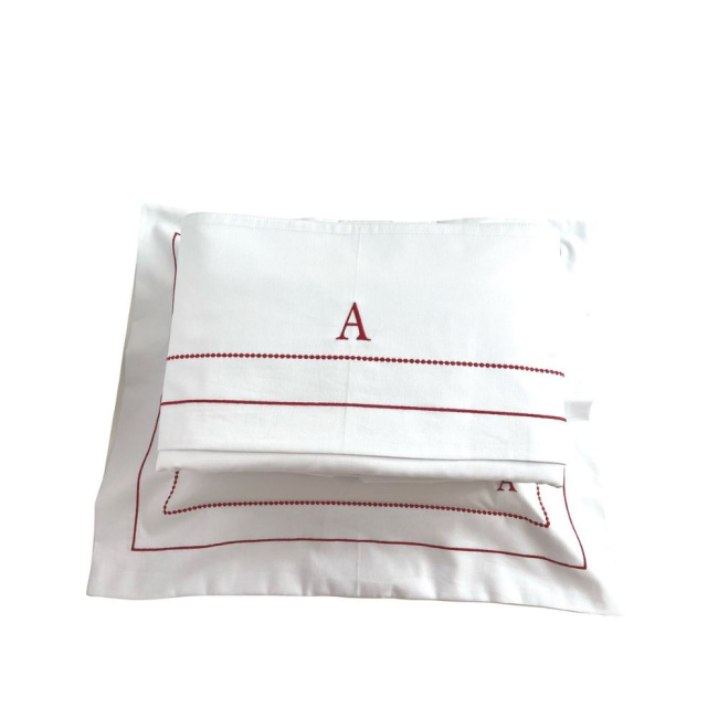 Lençol para Berço 3 Peças Percal 200 fios Benício Personalizado Vermelho