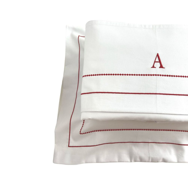 Lençol para Berço 3 Peças Percal 200 fios Benício Personalizado Vermelho