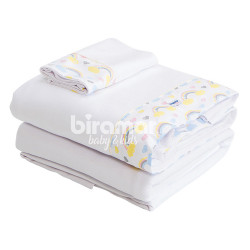 Lençol para Carrinho 3 Peças Malha Cordão Rainbow Colorido