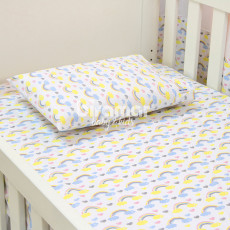 Lençol para Mini Cama 2 Peças Estampado Rainbow Colorido  - Lençol c/ Elástico e Fronha