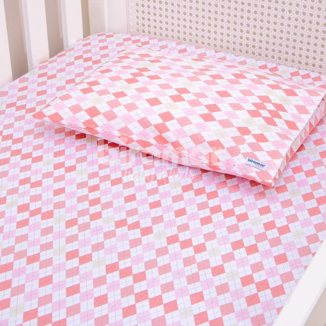 Lençol para Mini Cama 2 Peças Estampado London Rosa - Lençol c/ Elástico e Fronha