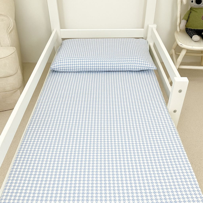 Lençol para Mini Cama 2 Peças Estampado Windsor Azul - Lençol c/ Elástico e Fronha