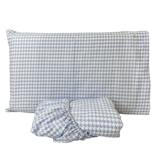 Lençol para Mini Cama 2 Peças Estampado Windsor Azul - Lençol c/ Elástico e Fronha