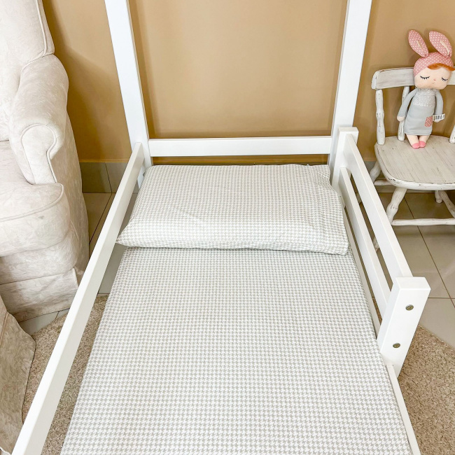 Lençol para Mini Cama 2 Peças Estampado Windsor Bege - Lençol c/ Elástico e Fronha