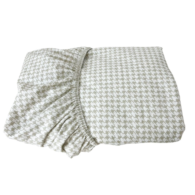 Lençol para Mini Cama 2 Peças Estampado Windsor Bege - Lençol c/ Elástico e Fronha