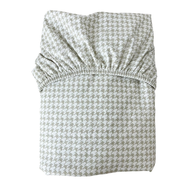 Lençol para Mini Cama 2 Peças Estampado Windsor Bege - Lençol c/ Elástico e Fronha