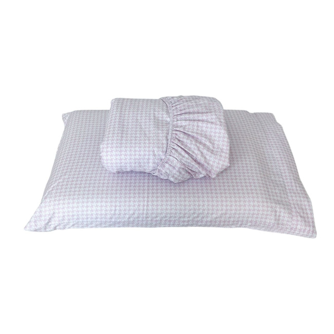 Lençol para Mini Cama 2 Peças Estampado Windsor Rosa - Lençol c/ Elástico e Fronha