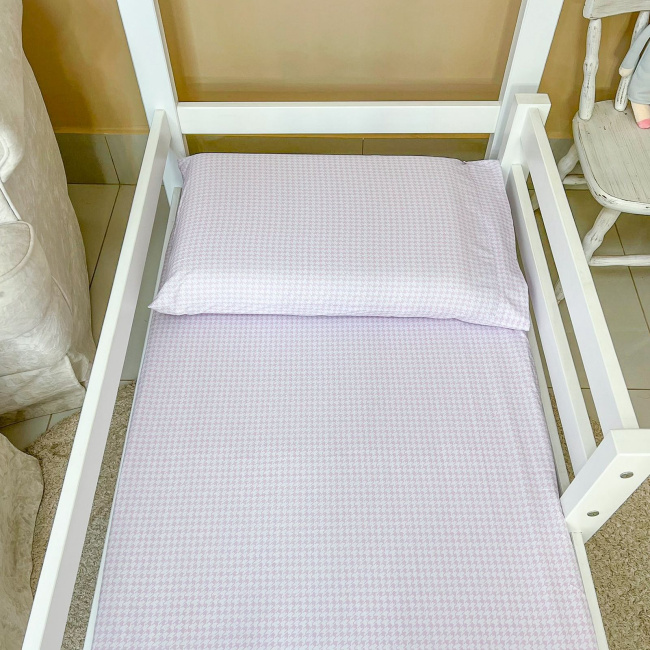 Lençol para Mini Cama 2 Peças Estampado Windsor Rosa - Lençol c/ Elástico e Fronha