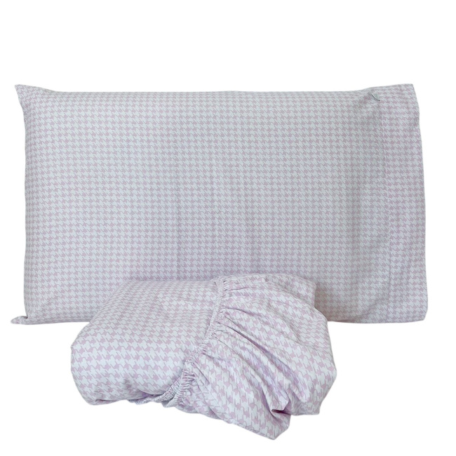 Lençol para Mini Cama 2 Peças Estampado Windsor Rosa - Lençol c/ Elástico e Fronha