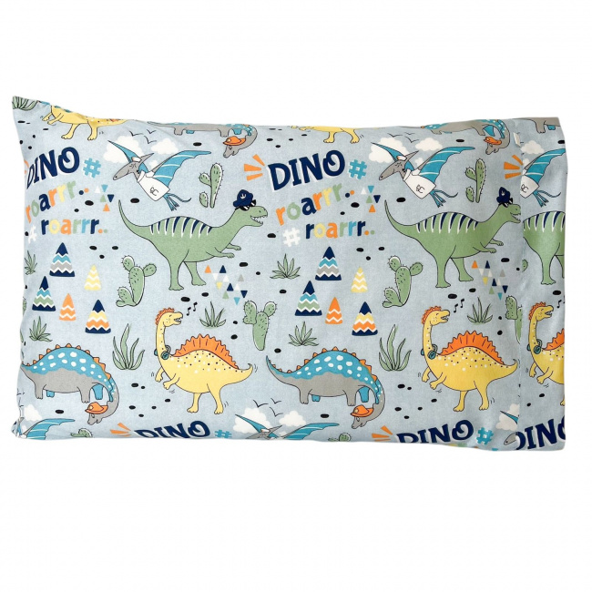 Lençol para Mini Cama c/ Elástico e Fronha Microfibra Dino Kids