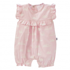 Macacão Curto para Bebê Estampa G Cisne Rosa