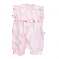 Macacão Curto para Bebê Estampa GG Listrado Rosa