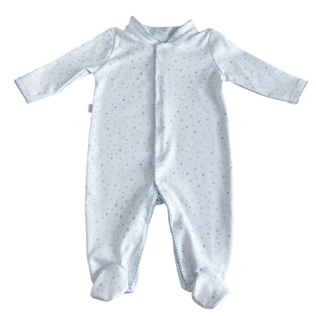Macacão Malha para Bebê Picô Estrelinha Azul - P
