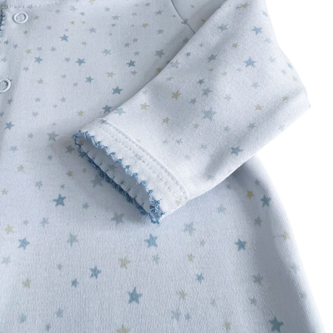 Macacão Malha para Bebê Picô Estrelinha Azul - P