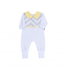 Macacão para Bebê Brooklyn Chevron Amarelo - Tamanho Único
