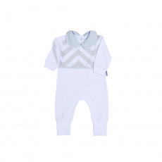 Macacão para Bebê Brooklyn Chevron Azul - Tamanho Único