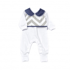 Macacão para Bebê Brooklyn Chevron Marinho - Tamanho Único