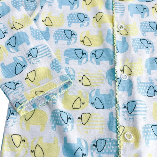 Macacão Malha para Bebê Picô Elefantinho Amarelo - G