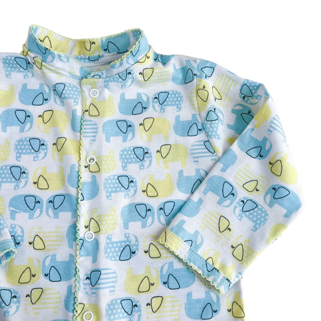 Macacão Malha para Bebê Picô Elefantinho Amarelo - G