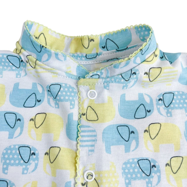 Macacão Malha para Bebê Picô Elefantinho Amarelo - G