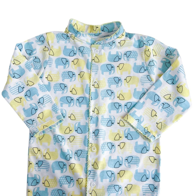 Macacão Malha para Bebê Picô Elefantinho Amarelo - M