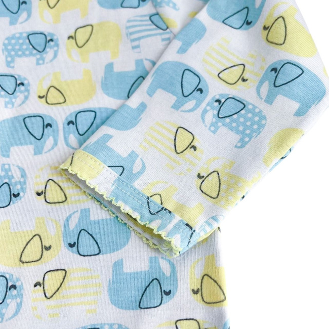 Macacão Malha para Bebê Picô Elefantinho Amarelo -  P