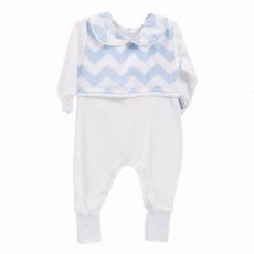 Macacão para Bebê Soho Chevron Azul - Tamanho Único