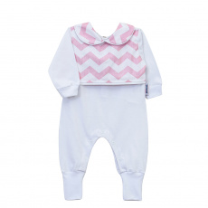 Macacão para Bebê Soho Chevron Rosa - Tamanho Único