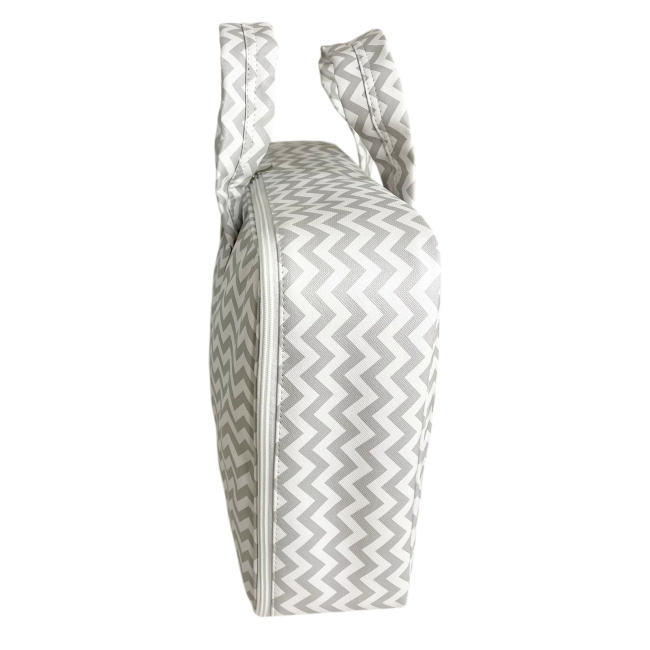 Mala Maternidade Vinil Chevron Cinza