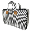 Mala Maternidade Vinil Chevron Preto