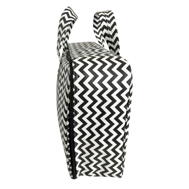 Mala Maternidade Vinil Chevron Preto