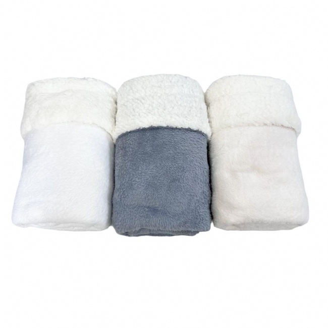 Manta Cobertor para Bebê Soft Fleece Sherpa Cinza