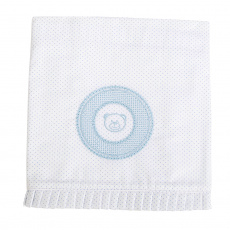 Manta para Bebê Babado com Cordão Deville Azul