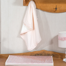 Manta para Bebê Babado com Cordão Jardim Secreto Arabesco Rosa