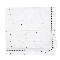 Manta para Bebê Babado com Cordão New York Mini Triângulo Colorido