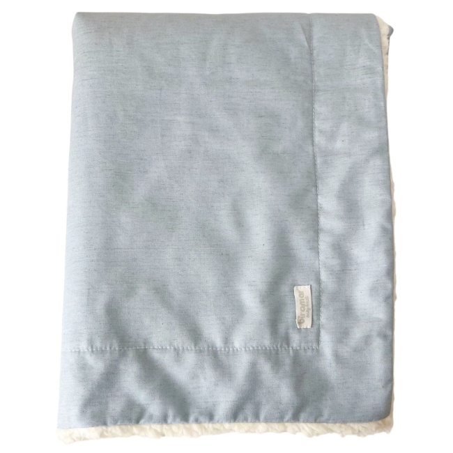 Manta para Bebê com Sherpa Linho Azul