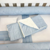 Manta para Bebê com Sherpa Linho Azul