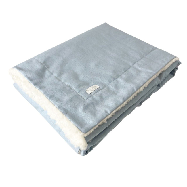 Manta para Bebê com Sherpa Linho Azul