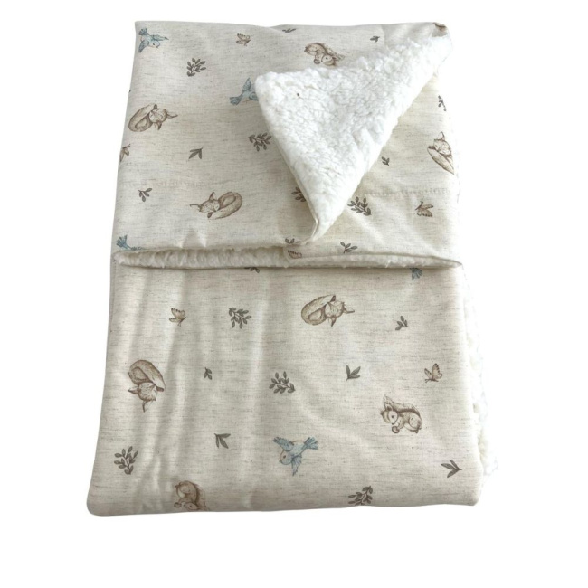 Manta para Bebê com Sherpa Linho Bosque Encantado