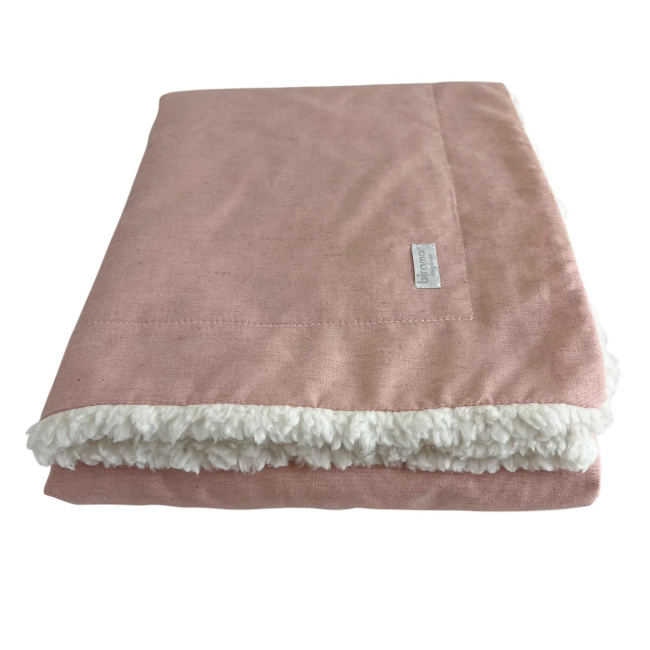 Manta para Bebê com Sherpa Linho Rosê