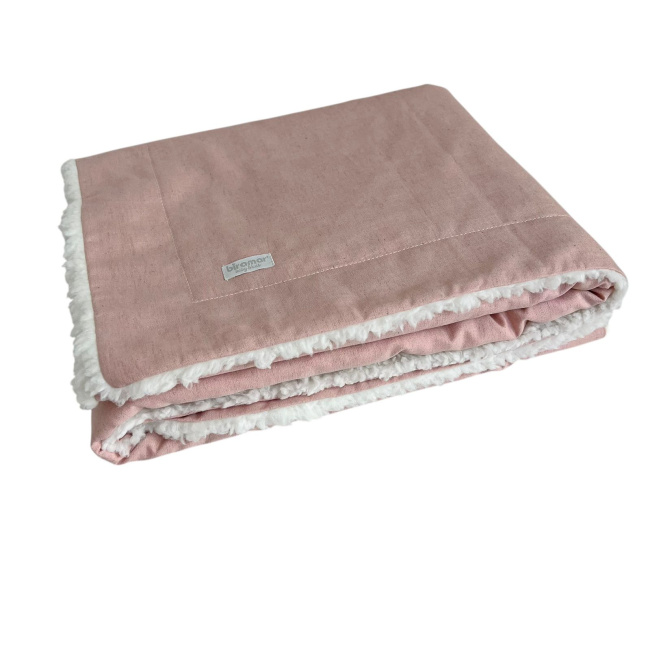 Manta para Bebê com Sherpa Linho Rosê