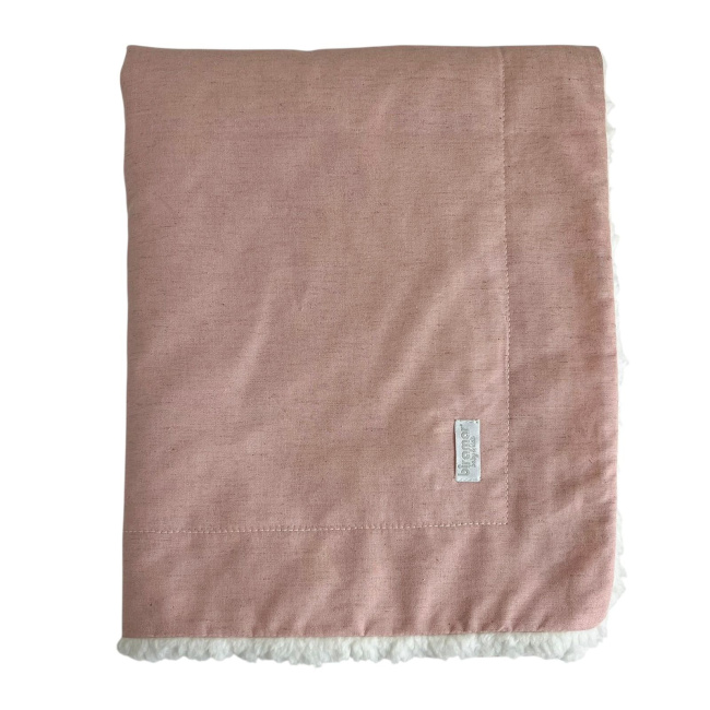 Manta para Bebê com Sherpa Linho Rosê