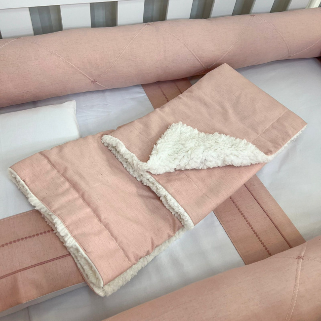 Manta para Bebê com Sherpa Linho Rosê