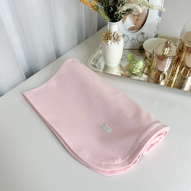 Manta para Bebê Malha Dupla Suedine Rosa